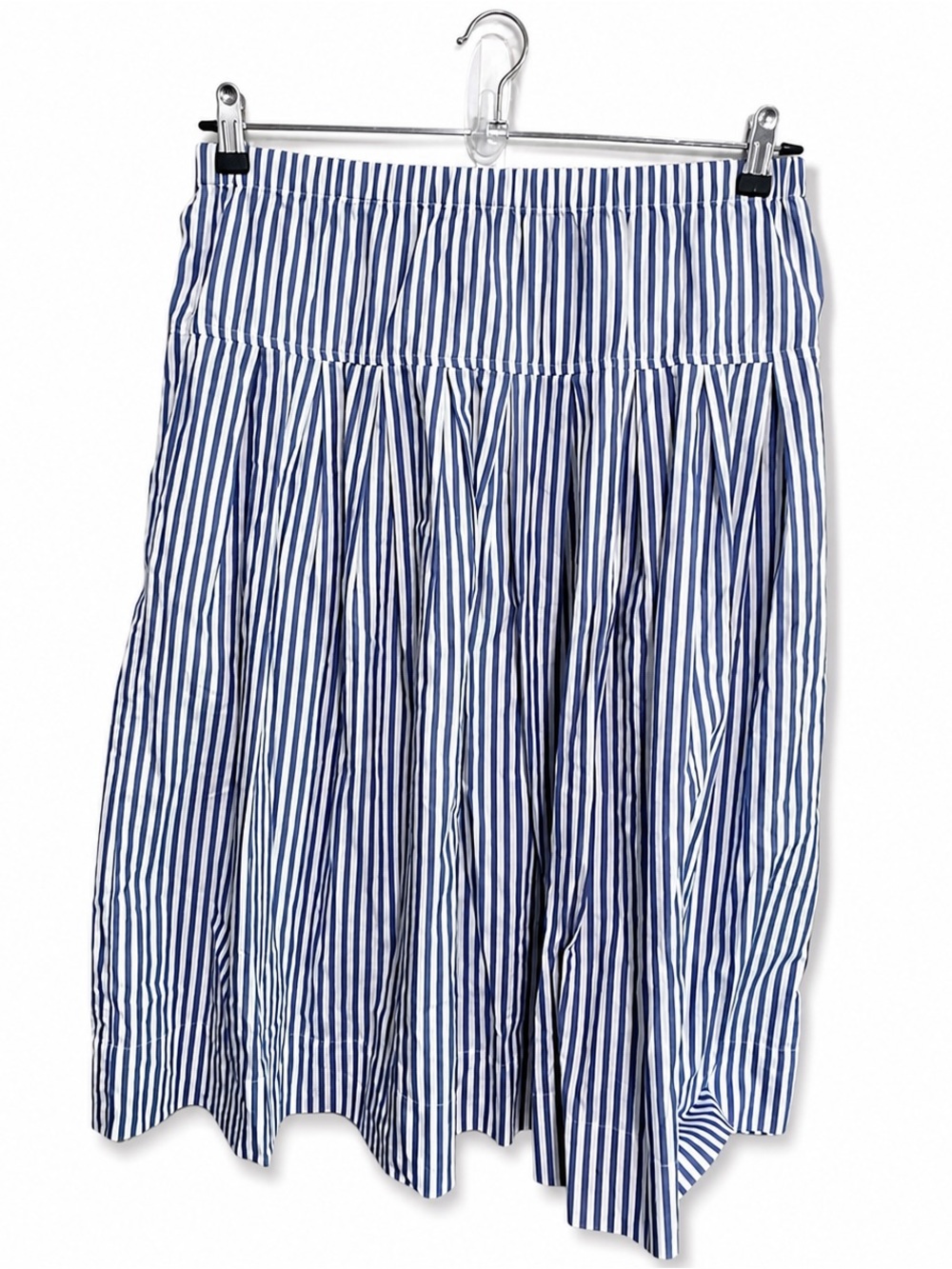 Alex Mill Blue White Stripe Cotton Midi Skirt Women’s Size M Elastic Waist